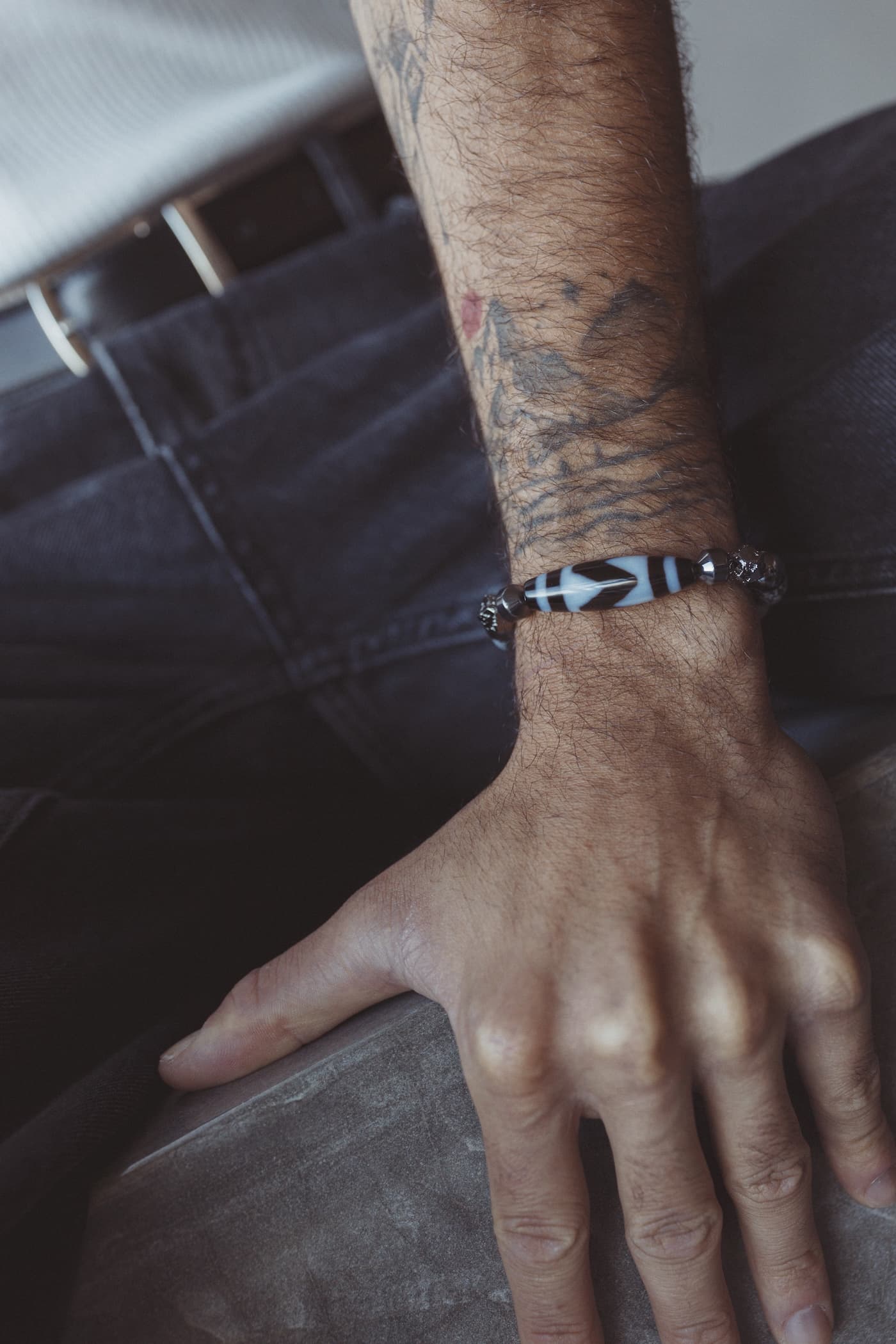 Ardor dzi bracelet worn on the wrist