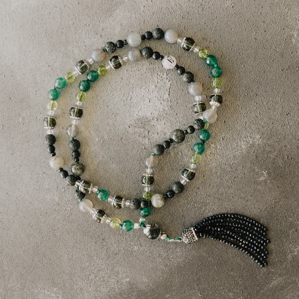Handcrafted Ardor mala of natural gemstones